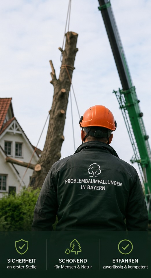 Josef Bielmeier bei der Problembaumfällung